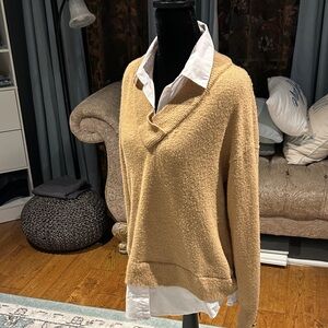 Anne Klein Camel V-Neck Sweater